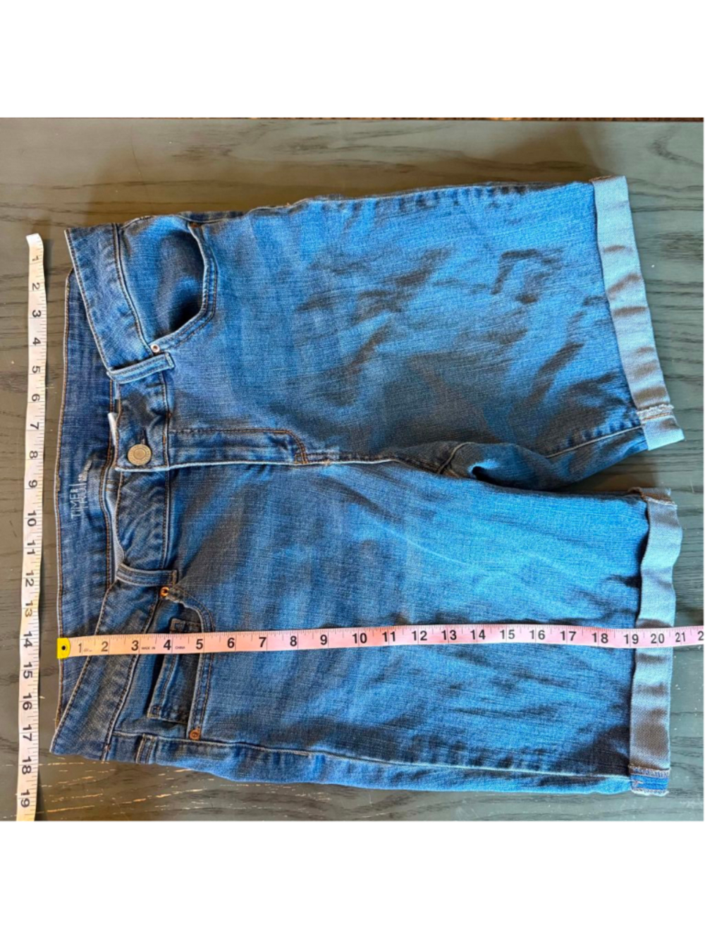 Women's Time and Tru Blue Jean Shorts Plus Size 16 - Picture 6 of 7